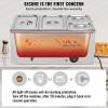 imageVEVOR Commercial Food Warmer 1500W Electric Stainless Steel Steam Food Warmer with Lid 6Pan Fast Heating Countertop Buffet Bain Marie with Soup ampamp Perforated Ladles for Catering Restaurant Party2x13Pan and 2x16Pan 24QT