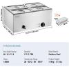 imageVEVOR Commercial Food Warmer 1500W Electric Stainless Steel Steam Food Warmer with Lid 6Pan Fast Heating Countertop Buffet Bain Marie with Soup ampamp Perforated Ladles for Catering Restaurant Party4x14Pan 24QT