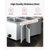 imageVEVOR Commercial Food Warmer 1500W Electric Stainless Steel Steam Food Warmer with Lid 6Pan Fast Heating Countertop Buffet Bain Marie with Soup ampamp Perforated Ladles for Catering Restaurant Party4x12Pan48QT