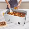 imageVEVOR Commercial Food Warmer 1500W Electric Stainless Steel Steam Food Warmer with Lid 6Pan Fast Heating Countertop Buffet Bain Marie with Soup ampamp Perforated Ladles for Catering Restaurant Party1x11Pan 24QT