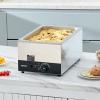 imageVEVOR Commercial Food Warmer 1500W Electric Stainless Steel Steam Food Warmer with Lid 6Pan Fast Heating Countertop Buffet Bain Marie with Soup ampamp Perforated Ladles for Catering Restaurant Party1Pan  24 Qt