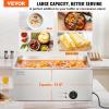 imageVEVOR Commercial Food Warmer 1500W Electric Stainless Steel Steam Food Warmer with Lid 6Pan Fast Heating Countertop Buffet Bain Marie with Soup ampamp Perforated Ladles for Catering Restaurant Party12x20 Full Pan