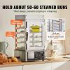 imageVEVOR Commercial Food Warmer Display 5Tier Food Steamer Bun Warmer Machine 86230 Temperature Control Stainless Steel Steamed Buns Warmer with LED Steam Heating for Steamed Buns Siomai CornBun Warmer