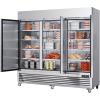imageVEVOR Commercial Freezer 6042 Cuft Reach In 825quot W Upright Freezer 3 Doors AutoDefrost Stainless Steel Reachin Freezer with 12 Adjustable Shelves 13 to 5 Temp Control LED Lighting 4 WheelsFreezer