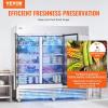imageVEVOR Commercial Freezer 6042 Cuft Reach In 825quot W Upright Freezer 3 Doors AutoDefrost Stainless Steel Reachin Freezer with 12 Adjustable Shelves 13 to 5 Temp Control LED Lighting 4 WheelsRefrigerator