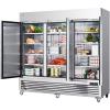 imageVEVOR Commercial Freezer 6042 Cuft Reach In 825quot W Upright Freezer 3 Doors AutoDefrost Stainless Steel Reachin Freezer with 12 Adjustable Shelves 13 to 5 Temp Control LED Lighting 4 WheelsRefrigerator