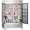 imageVEVOR Commercial Freezer 6042 Cuft Reach In 825quot W Upright Freezer 3 Doors AutoDefrost Stainless Steel Reachin Freezer with 12 Adjustable Shelves 13 to 5 Temp Control LED Lighting 4 WheelsFreezer