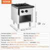 imageVEVOR Commercial Gas Stove with Cabinet Propane and Natural Gas Countertop Cooking Stove Range Stainless Steel Gas Hot Plate Commercial Cooking Equipment for Restaurant 90000 BTU1 Burners
