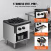 imageVEVOR Commercial Gas Stove with Cabinet Propane and Natural Gas Countertop Cooking Stove Range Stainless Steel Gas Hot Plate Commercial Cooking Equipment for Restaurant 90000 BTU1 Burners