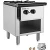 imageVEVOR Commercial Gas Stove with Cabinet Propane and Natural Gas Countertop Cooking Stove Range Stainless Steel Gas Hot Plate Commercial Cooking Equipment for Restaurant 90000 BTU1 Burners