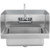 imageVEVOR Commercial Hand Sink 17x128 inch Stainless Steel Sink with Faucet ampamp Side Splash WallMount Small Hand Basin for Restaurant Kitchen Bar Garage Home