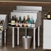 imageVEVOR Commercial Ice Bin Underbar Ice Bin Stainless Steel Ice Chest with Sliding Lid Bottle Holders Adjustable Bullet Feet Cooler Cart Cocktail Unit for Bar Restaurant Pub24 x 242 x 37 inch