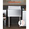 imageVEVOR Commercial Ice Bin Underbar Ice Bin Stainless Steel Ice Chest with Sliding Lid Bottle Holders Adjustable Bullet Feet Cooler Cart Cocktail Unit for Bar Restaurant Pub24 x 19 x 37 inch