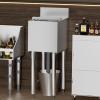 imageVEVOR Commercial Ice Bin Underbar Ice Bin Stainless Steel Ice Chest with Sliding Lid Bottle Holders Adjustable Bullet Feet Cooler Cart Cocktail Unit for Bar Restaurant Pub12 x 19 x 37 inch
