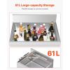 imageVEVOR Commercial Ice Bin Underbar Ice Bin Stainless Steel Ice Chest with Sliding Lid Bottle Holders Adjustable Bullet Feet Cooler Cart Cocktail Unit for Bar Restaurant Pub24 x 19 x 37 inch