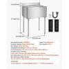 imageVEVOR Commercial Ice Bin Underbar Ice Bin Stainless Steel Ice Chest with Sliding Lid Bottle Holders Adjustable Bullet Feet Cooler Cart Cocktail Unit for Bar Restaurant Pub30 x 19 x 37 inch