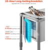 imageVEVOR Commercial Ice Bin Underbar Ice Bin Stainless Steel Ice Chest with Sliding Lid Bottle Holders Adjustable Bullet Feet Cooler Cart Cocktail Unit for Bar Restaurant Pub20 x 14 x 38 inch