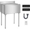 imageVEVOR Commercial Ice Bin Underbar Ice Bin Stainless Steel Ice Chest with Sliding Lid Bottle Holders Adjustable Bullet Feet Cooler Cart Cocktail Unit for Bar Restaurant Pub30 x 19 x 37 inch