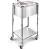 imageVEVOR Commercial Ice Bin Underbar Ice Bin Stainless Steel Ice Chest with Sliding Lid Bottle Holders Adjustable Bullet Feet Cooler Cart Cocktail Unit for Bar Restaurant Pub20 x 14 x 38 inch