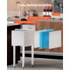 imageVEVOR Commercial Ice Bin Underbar Ice Bin Stainless Steel Ice Chest with Sliding Lid Bottle Holders Adjustable Bullet Feet Cooler Cart Cocktail Unit for Bar Restaurant Pub12 x 19 x 37 inch