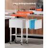imageVEVOR Commercial Ice Bin Underbar Ice Bin Stainless Steel Ice Chest with Sliding Lid Bottle Holders Adjustable Bullet Feet Cooler Cart Cocktail Unit for Bar Restaurant Pub24 x 191 x 368 inch