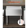 imageVEVOR Commercial Ice Bin Underbar Ice Bin Stainless Steel Ice Chest with Sliding Lid Bottle Holders Adjustable Bullet Feet Cooler Cart Cocktail Unit for Bar Restaurant Pub30 x 19 x 37 inch
