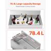imageVEVOR Commercial Ice Bin Underbar Ice Bin Stainless Steel Ice Chest with Sliding Lid Bottle Holders Adjustable Bullet Feet Cooler Cart Cocktail Unit for Bar Restaurant Pub30 x 19 x 37 inch