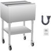 imageVEVOR Commercial Ice Bin Underbar Ice Bin Stainless Steel Ice Chest with Sliding Lid Bottle Holders Adjustable Bullet Feet Cooler Cart Cocktail Unit for Bar Restaurant Pub24 x 191 x 368 inch