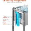 imageVEVOR Commercial Ice Bin Underbar Ice Bin Stainless Steel Ice Chest with Sliding Lid Bottle Holders Adjustable Bullet Feet Cooler Cart Cocktail Unit for Bar Restaurant Pub22 x 16 x 38 inch