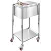 imageVEVOR Commercial Ice Bin Underbar Ice Bin Stainless Steel Ice Chest with Sliding Lid Bottle Holders Adjustable Bullet Feet Cooler Cart Cocktail Unit for Bar Restaurant Pub20 x 14 x 38 inch