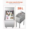 imageVEVOR Commercial Ice Bin Underbar Ice Bin Stainless Steel Ice Chest with Sliding Lid Bottle Holders Adjustable Bullet Feet Cooler Cart Cocktail Unit for Bar Restaurant Pub12 x 19 x 37 inch