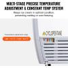 imageVEVOR Commercial Ice Cream Display Case 56 Cuft Chest Freezer Mobile Glass Top Deep Freezer Restaurant Gelato Dipping Cabinet 2 Sliding Glass Doors Locking Casters White20 Cuft