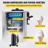 imageVEVOR Commercial Ice Cream Machine 2400w 1Flavor Hard Serve Ice Cream Maker 2025LH Yield 8L Stainless Steel Cylinder Digital Control Auto Clean Adjustable Texture for Restaurants Snack BarsCountertop 3 Flavors Basic model