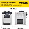 imageVEVOR Commercial Ice Cream Machine 2400w 1Flavor Hard Serve Ice Cream Maker 2025LH Yield 8L Stainless Steel Cylinder Digital Control Auto Clean Adjustable Texture for Restaurants Snack BarsCountertop 3 Flavors Basic model
