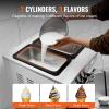 imageVEVOR Commercial Ice Cream Machine 3444 LH Yield 3400W 3Flavor Freestanding Soft Serve Ice Cream Maker 2 x 9L Stainless Steel Hopper LED Panel Allows Single Cylinder Use Overnight Refrigeration