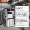 imageVEVOR Commercial Ice Cream Machine 3444 LH Yield 3400W 3Flavor Freestanding Soft Serve Ice Cream Maker 2 x 9L Stainless Steel Hopper LED Panel Allows Single Cylinder Use Overnight Refrigeration