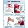 imageVEVOR Commercial Ice Crusher 661LBSH 350W Electric Snow Cone Machine with 4 Blades 2000RPM Stainless Steel Shaved Ice Machine with 11 Gal CrushedIce Box for Family Restaurants Bars BlueRed