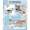 imageVEVOR Commercial Ice Crusher 661LBSH 350W Electric Snow Cone Machine with 4 Blades 2000RPM Stainless Steel Shaved Ice Machine with 11 Gal CrushedIce Box for Family Restaurants Bars BlueWhite
