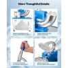 imageVEVOR Commercial Ice Crusher 661LBSH 350W Electric Snow Cone Machine with 4 Blades 2000RPM Stainless Steel Shaved Ice Machine with 11 Gal CrushedIce Box for Family Restaurants Bars BlueBlue
