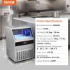 imageVEVOR Commercial Ice Maker 160lbs24H Ice Maker Machine 80 Ice Cubes in 1215 Minutes Freestanding Cabinet Ice Maker with 66lbs Storage Capacity LED Digital Display for Bar Home Office Restaurant440LBS24H