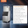 imageVEVOR Commercial Ice Maker 360LBS24H Ice Making Machine with 3307LBS Large Storage Bin 700W Auto SelfCleaning Ice Maker Machine with 35inch LED Panel for Bar Cafe Restaurant Business360LBS24H