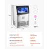 imageVEVOR Commercial Ice Maker Machine 330lbs24H Ice Maker Machine with 88lbs Storage Capacity 126 Ice Cubes in 1215 Minutes LED Digital Display Commercial Ice Maker for Bar Home Restaurant Silverwhite