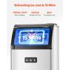 imageVEVOR Commercial Ice Maker Machine with 2 Water Inlets 130lbs24H Ice Maker with 33lbs Storage Bin 55 Ice Cubes in 15 Mins LED Digital Display Freestanding ampamp SelfCleaning for Bar Office Restaurant130lbs24H