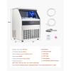 imageVEVOR Commercial Ice Maker Machine with 2 Water Inlets 130lbs24H Ice Maker with 33lbs Storage Bin 55 Ice Cubes in 15 Mins LED Digital Display Freestanding ampamp SelfCleaning for Bar Office Restaurant360LBS24H