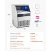 imageVEVOR Commercial Ice Maker Machine with 2 Water Inlets 130lbs24H Ice Maker with 33lbs Storage Bin 55 Ice Cubes in 15 Mins LED Digital Display Freestanding ampamp SelfCleaning for Bar Office Restaurant440lbs24H