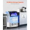 imageVEVOR Commercial Ice Maker Machine with 2 Water Inlets 130lbs24H Ice Maker with 33lbs Storage Bin 55 Ice Cubes in 15 Mins LED Digital Display Freestanding ampamp SelfCleaning for Bar Office Restaurant130lbs24H