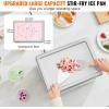imageVEVOR Commercial Ice Roll MakerStirFried Yogurt Cream Machine 220W Ice Cream Roll Machine with 94quot x 11quot Square Pan Button Defrost Method with Food Shovels Perfect for BarsCafes Dessert Shops120W 126 x 85