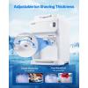 imageVEVOR Commercial Ice Shaver Crusher286lbs Per Hour Electric Snow Cone Maker with 2L Ice Cube Box 250W 1500RPM Tabletop Shaved Ice Machine for Parties Events Snack Bar Home and Commercial Use BlueWhite