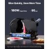 imageVEVOR Commercial Meat Slicer 10 inch Electric Food Slicer 240W Frozen Meat Deli Slicer Premium Chromiumplated Steel Blade SemiAuto Meat Slicer For Commercial and Home use75IN180W