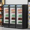 imageVEVOR Commercial Merchandiser Refrigerator 1147 CUFT Glass Door Display Refrigerator Upright Beverage Refrigerator Cooler Merchandiser with 4 Adjustable Shelves Casters Soft LED Light Black69 cuft